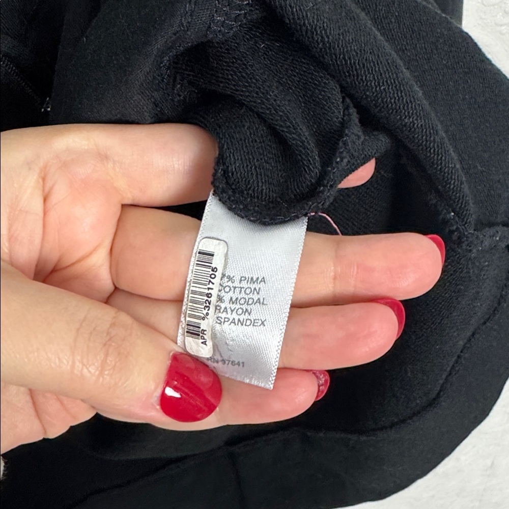 Pure Jill Black Zip Hoodie Small Pima Cotton Blend Lightweight Hooded Jacket‎ - Picture 5 of 6